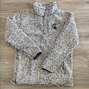 Top of the World MICHIGAN STATE MSU Sherpa 1/4 Snap Pullover‎ Fleece Large